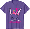 Its My 6th Birthday Girl Bunny Rabbit Theme Party (six) T-Shirt in Purple Heather
