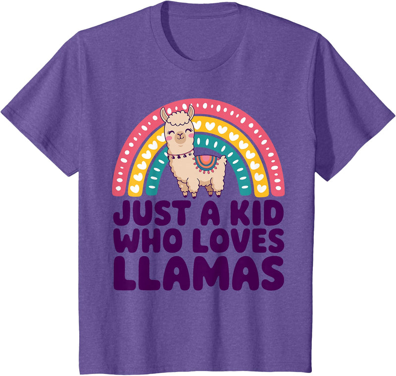 Kids Llama Shirts Childrens Llama Kids T-Shirt - Purple Heather
