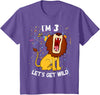 Safari Zoo Jungle Birhtday Gifts Outfits Kids 3 Year Old 3rd Birthday Party Lion T-Shirt - Purple Heather