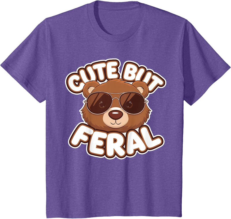 Kids Brown Bears Shirts Cute Brown Bear Kids T-Shirt - Purple Heather