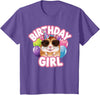 Girl Birthday Hamster Kids T-Shirt - Purple Heather