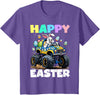 Happy Easter Day Bunny Monster Truck Eggs Cool Rabbit T-Shirt in Purple Heather