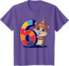 6th Birthday Hamster Kids T-Shirt - Purple Heather