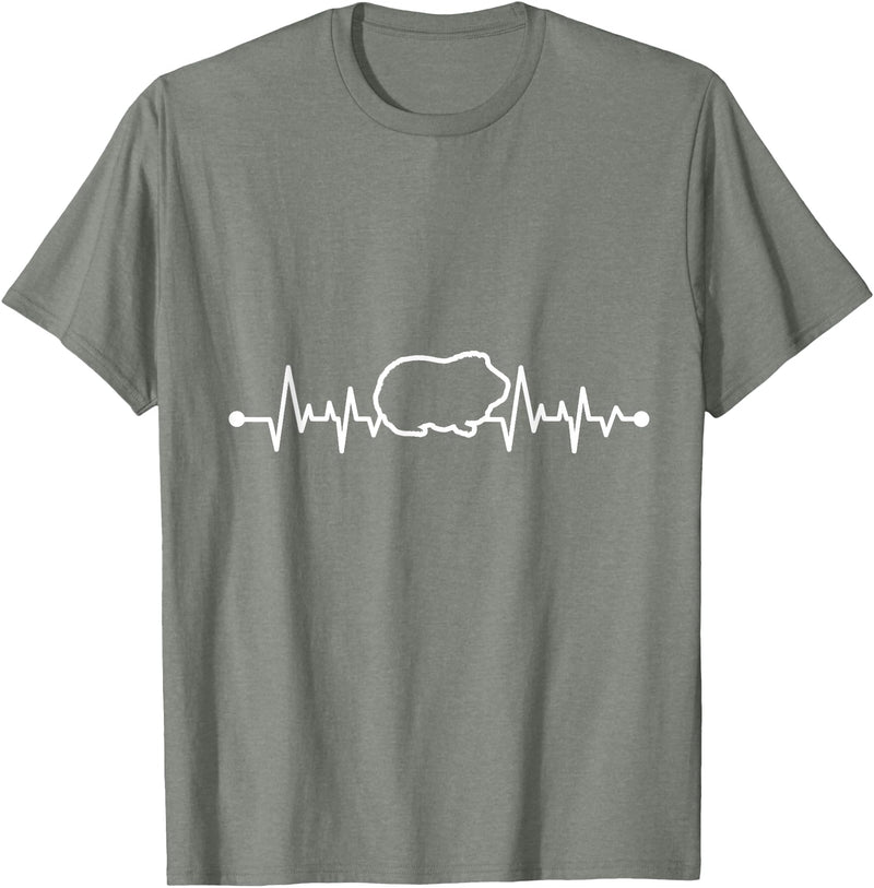 Animal Tee & Guinea Pig Animal Furry Potato Heartbeat Guinea Pig T-Shirt - Olive Heather