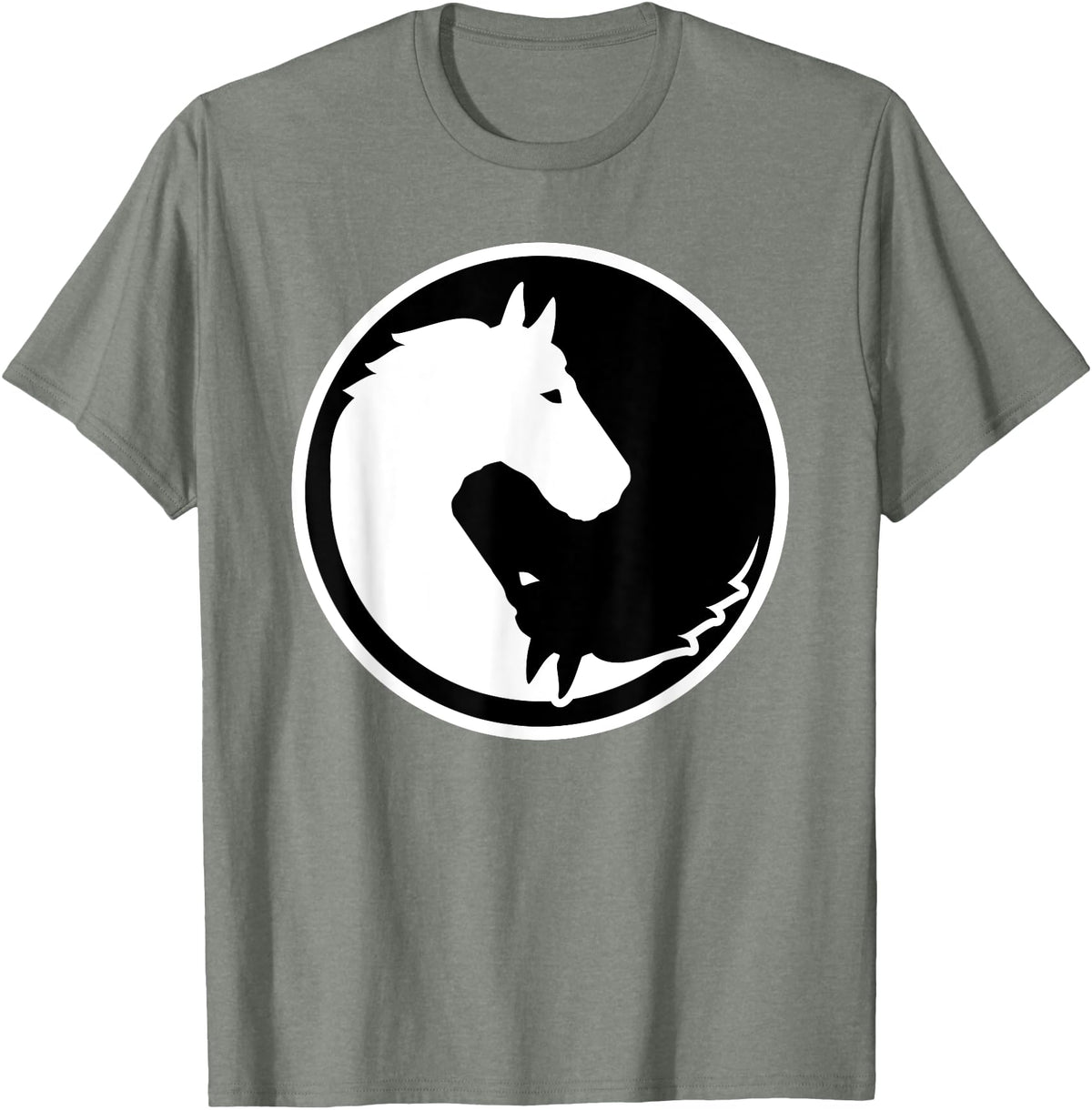 Horse gifts Horse yin and yang T-Shirt - Olive Heather