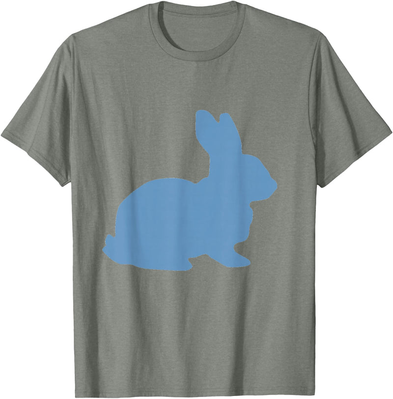Cute Blue Rabbit Lover Bunny Graphic T-Shirt in Olive Heather