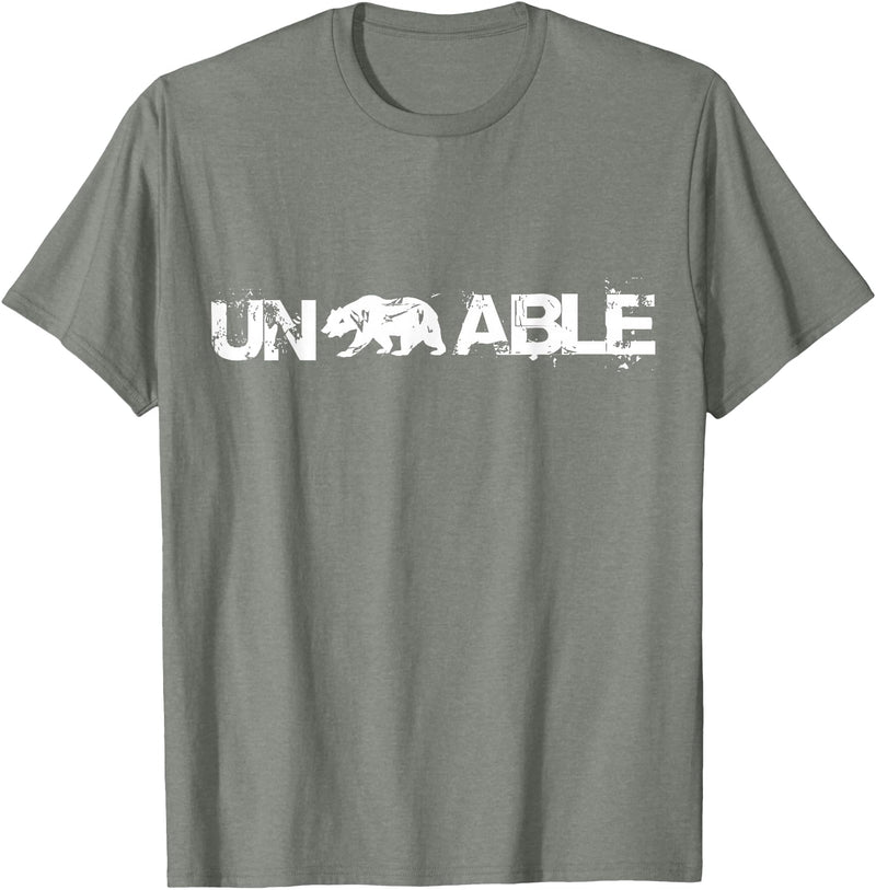 Funny Unbearable T-Shirt - Un Bear Able Tee Funny Un Bear Able Shirt - Unbearable T-Shirt T-Shirt - Olive Heather