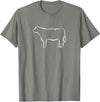 Red Angus cow decor Red Angus Cow Art Print T-Shirt - Olive Heather