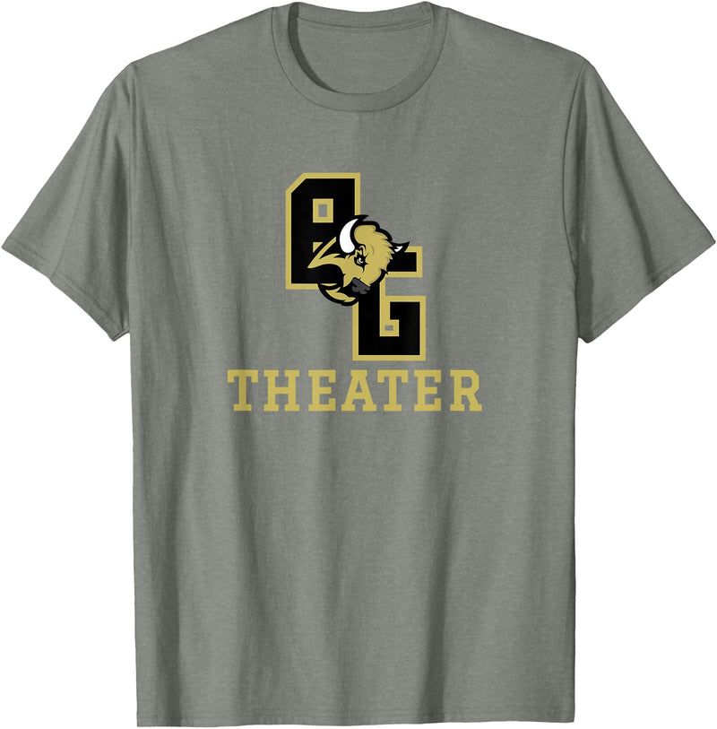 Buffalo Gap High School, Swoope, VA 24479 Buffalo Gap High School Bison Theater T-Shirt - Olive Heather