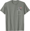 Easter Skeleton Bunny Pocket Funny Rabbit Men Women Kids T-Shirt in Olive Heather