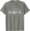 Fisherman Angler Fishing Gifts Angler Heartbeat Fishing Rod Fisherman T-Shirt - Olive Heather