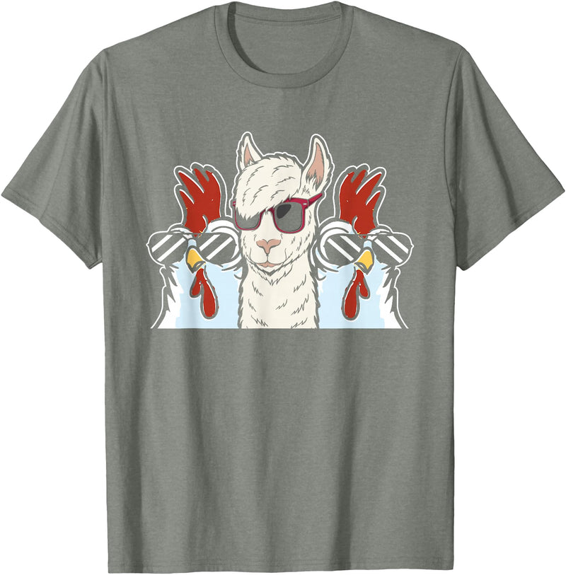 Llama Gifts & Accessories Chicken Llama Cool Alpaca - Lamaist Animal Llama T-Shirt - Olive Heather