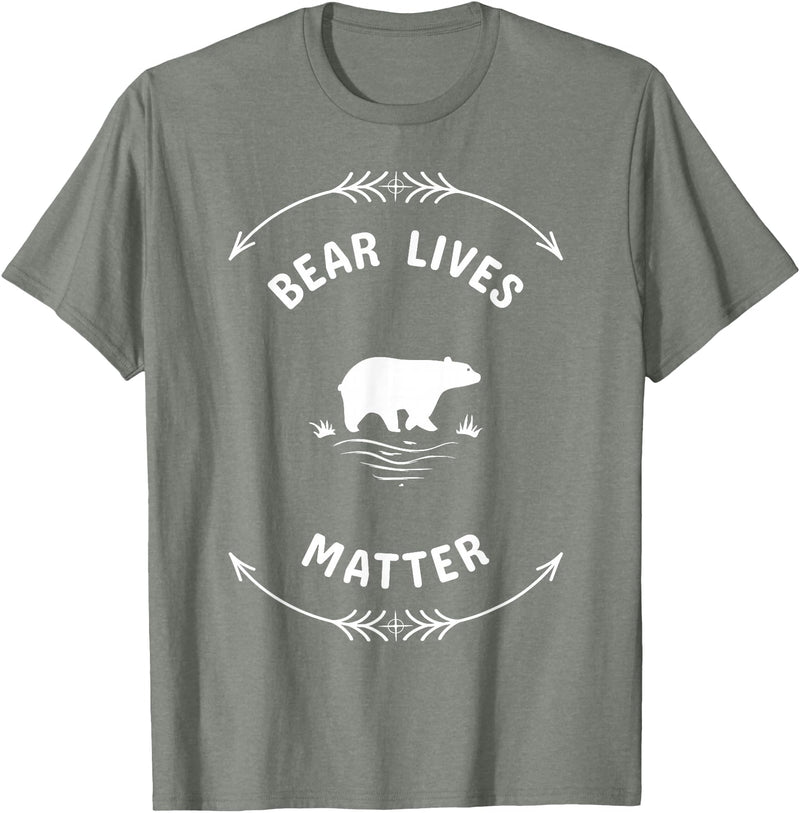 Animal Lover Save The Bears Wild Animal Tees Animal Lover Bear Lives Matter Save The Bears T-Shirt T-Shirt - Olive Heather