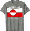Greenlandic native heritage designs Greenland Flag, Belongs to its People, Independence Message T-Shirt - Olive Heather