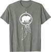 American Indian Shirts by CrushRetro Native American Dreamcatcher Bear Women Men Kids T-Shirt - Olive Heather