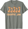 Cute Giraffe Gifts Giraffe Giraffic Jam Funny Word Game Cute T-Shirt - Olive Heather
