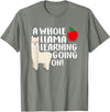 SOMMAS TEACHER A Whole Llama Learning Going on Funny First Grade Teacher T-Shirt - Olive Heather