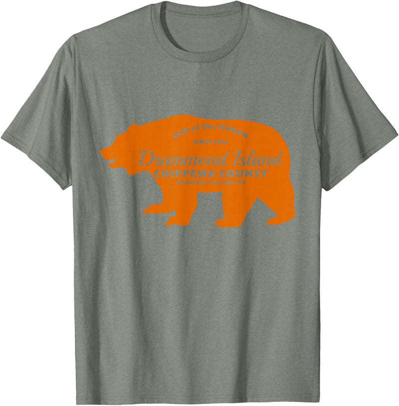 Crane Street Design Drummond Island Bear - T T-Shirt - Olive Heather