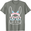 Bunny Rabbit Trans Bandana Glasses Esaster Transsexual Pride T-Shirt in Olive Heather