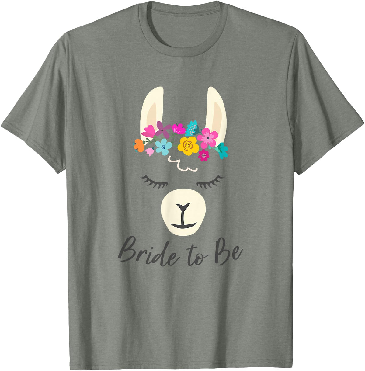 Gym is Bae Llama Bride to Be Wedding Bridal Shower Alpaca T-Shirt - Olive Heather