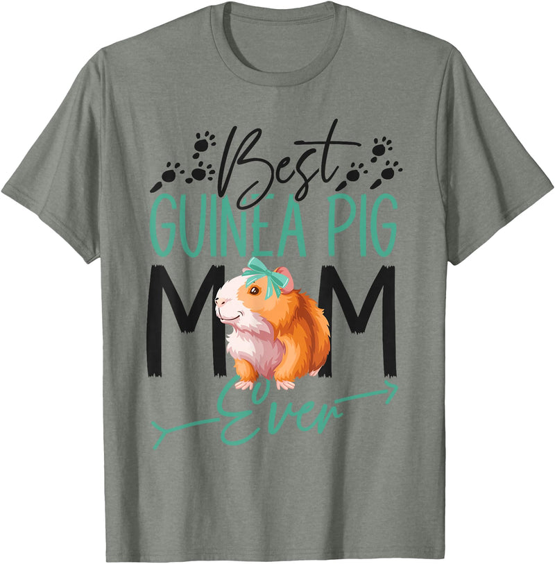 Cute Guinea Pig Lover HS0 Guinea Pig Mom Best Guinea Pig Mom Ever T-Shirt - Olive Heather