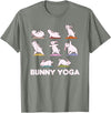 Bunny Yoga Cute Rabbits Do Sport T-Shirt in Olive Heather