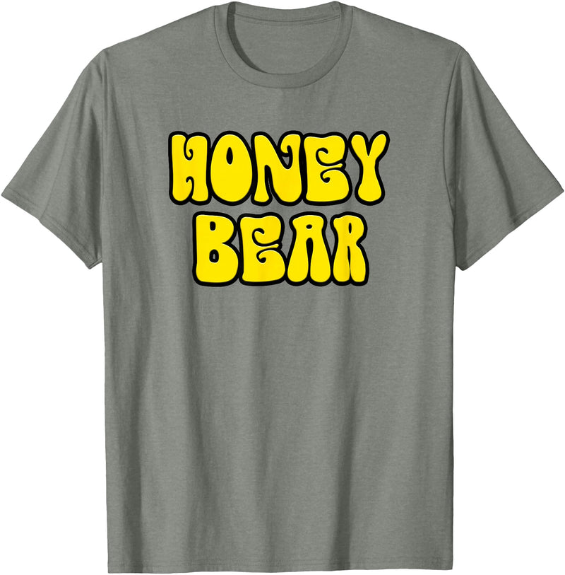 Classic 70's Retro Vintage Hippie Honey Designer Classic 70s Retro Vintage Hippie Honey Bear T-Shirt T-Shirt - Olive Heather