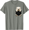 Funny Polar Bear in Pocket Polar Bear Lover Cute Pocket T-Shirt - Olive Heather