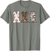 Cute Rabbit Lover Bunny Graphic T-Shirt (Silver Grey) in Olive Heather