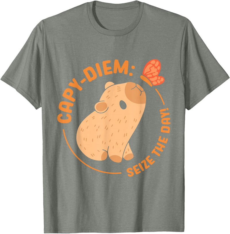 Animals Cute Capybaras Rodent Capybara Capy Diem: Take advantage of the day Capybara's water pig Capybara T-Shirt - Olive Heather