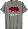 Papa & Mama Bear Outfit Papa Bear Pajama Red Buffalo Plaid T-Shirt - Olive Heather