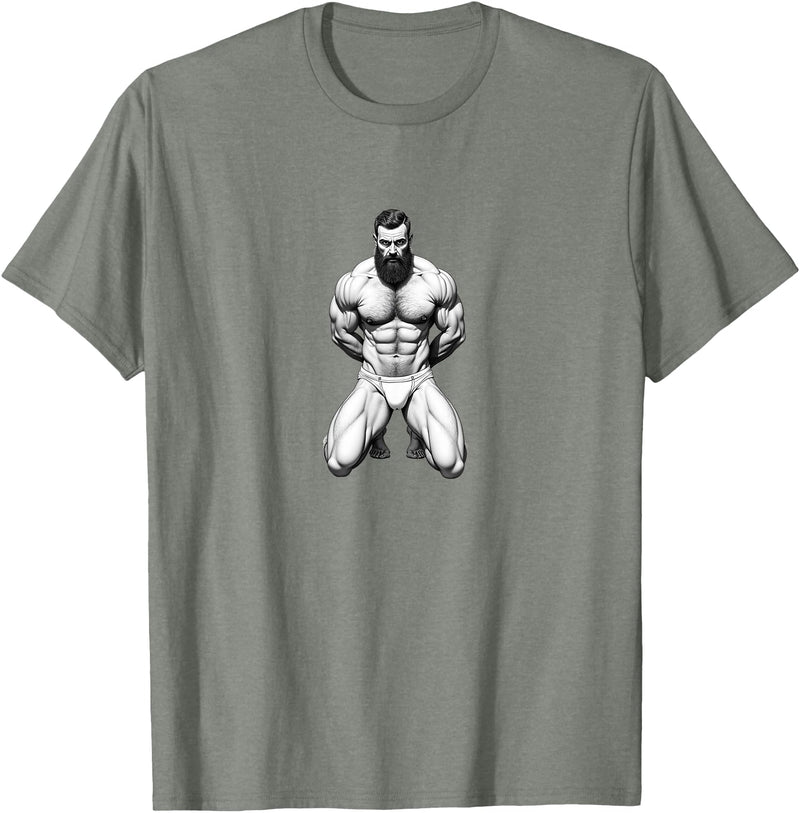 Jay Moe Design Bear, Pride, Gay Pride, Bear Pride Flag, Gay, Rainbow Flag T-Shirt - Olive Heather