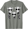 Giraffe Animal Sweet Graphic Giraffes Family with Sunglasses - Giraffe T-Shirt Small - Olive Heather