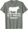 Funny Red Angus Farmer Gift for Cattle Lover Cow Breeder - Red Angus Rancher T-Shirt - Olive Heather