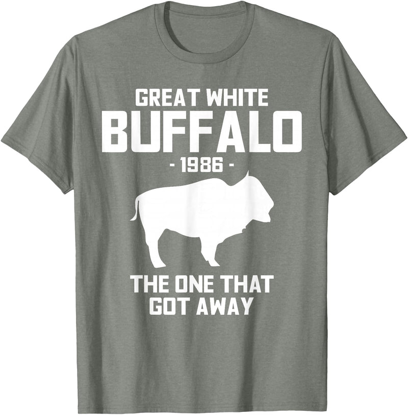 Great White Buffalo T-Shirts Great White Buffalo The One That Got Away Funny T-Shirts T-Shirt - Olive Heather