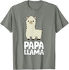 Llama Mama And Llama Papa Gifts Daddy Llama Men Boys Llama Gift Papa Llama T-Shirt - Olive Heather