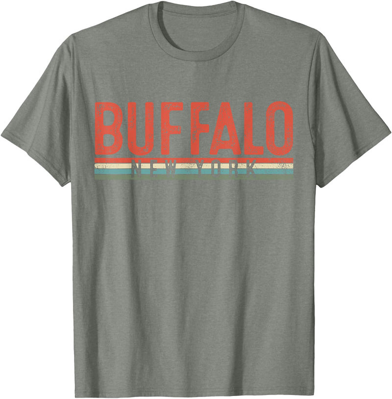 USAClassicTeez Buffalo New York Retro Vintage Gift T-Shirt - Olive Heather