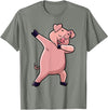 Cool Dabbing Animals Gift Shop Dabbing Pig Farm Animal Lover Farmer Men Women Kids T-Shirt - Olive Heather