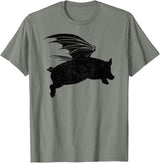 Flying Pig Shirt Pigs Will Fly Gift Idea Flying Pig T-Shirt Pigs Will Fly Gift T-Shirt - Olive Heather