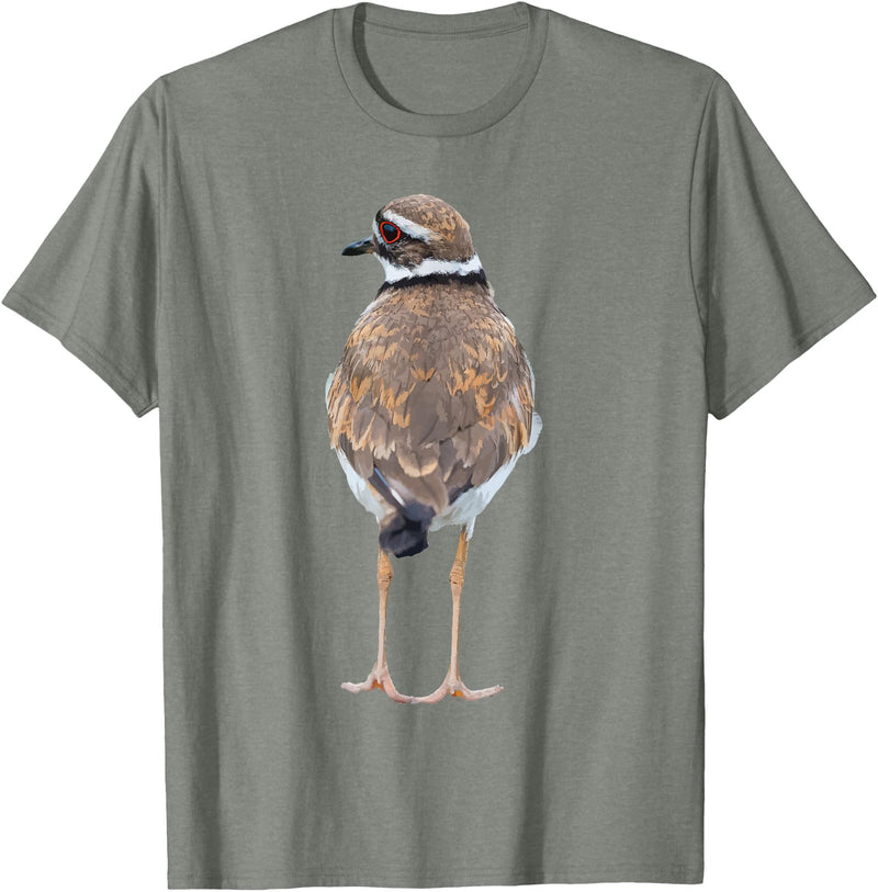 BJD Birds Killdeer Cute Graphic Print T-Shirt Bird Gift Bird Lover T-Shirt - Olive Heather