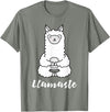 Cute Yoga Shirts - Llamaste Llamaste - Cute Yoga Lovers Gift, Adorable Llama Fitness T-Shirt - Olive Heather