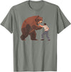 Outdoor lover funny outfits Bear Challenge - Funny Man Against Wild Bear Fighting T-Shirt - Olive Heather
