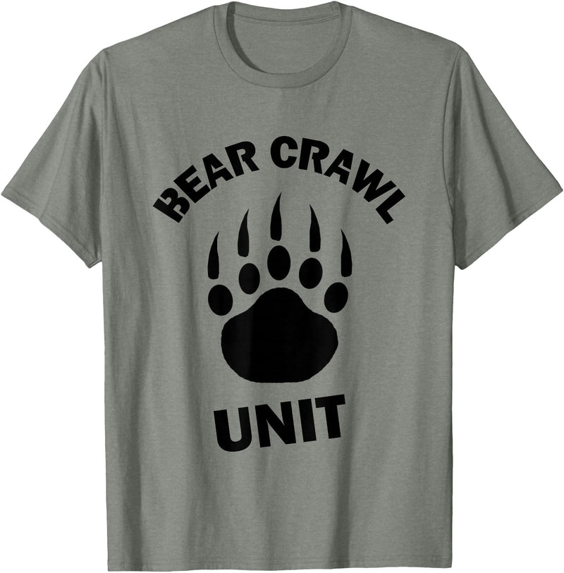 Food Sweat and Beers Bear Crawl Unit T Shirt T-Shirt - Olive Heather