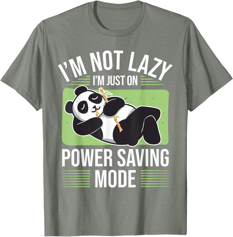 Cute Panda Gifts Panda Bear - Power Saving Mode - Panda T-Shirt - Olive Heather