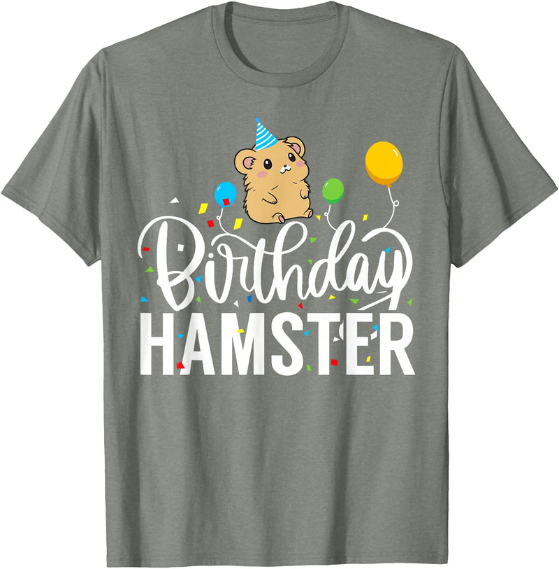 Hamster Birthday Party Birthday Hamster T-Shirt - Olive Heather