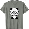 My Shirt Hub Cute Little Bear Panda Nerd with Glasses T-Shirt - Olive Heather