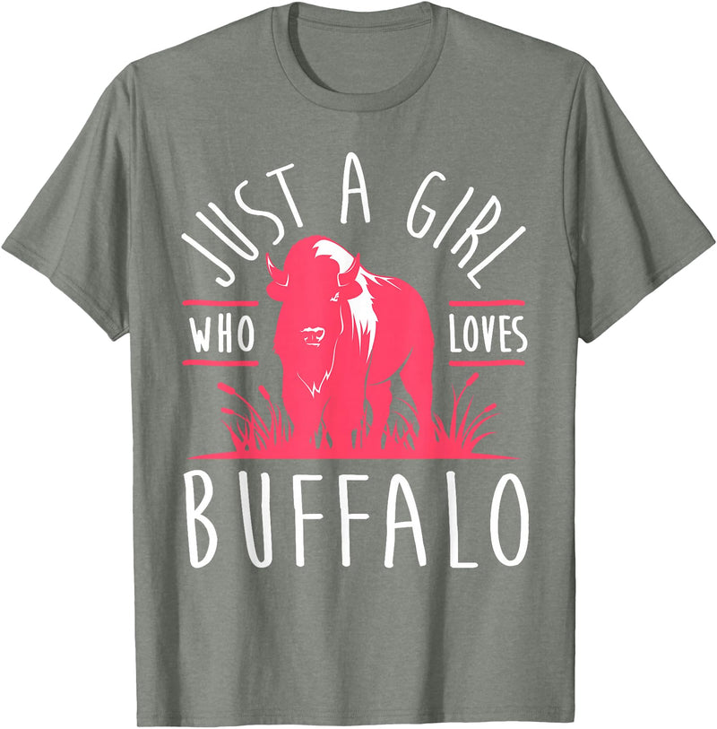 Bison Lover Gifts Wildlife I Bison Natural Reserve Girl Buffalo Lover I Women Bison Fan I Daughter Buffalo T-Shirt - Olive