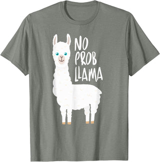 CuisineDuCool Cute No Prob Llama - No Probllama T-Shirt - Olive Heather