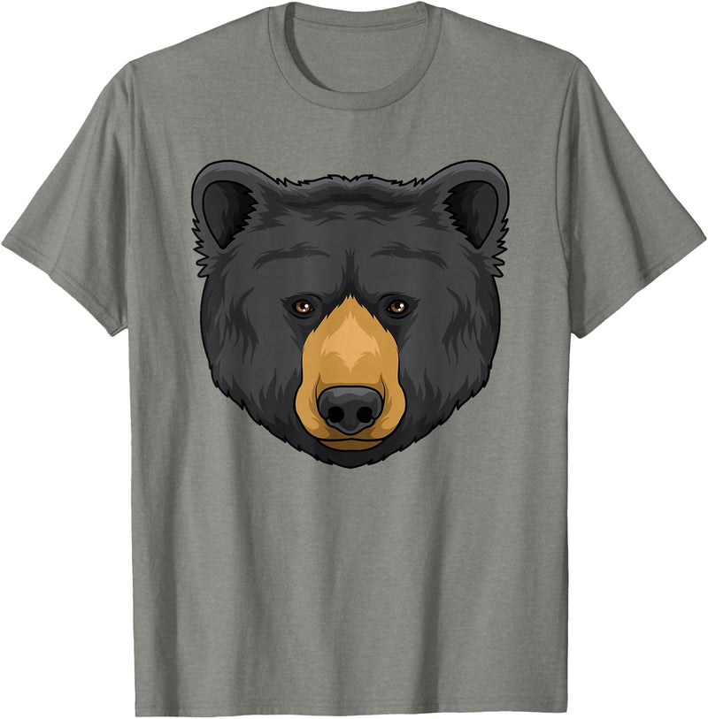 Wowsome! Black Bear Animal Head - Cute Black Bear Lover Women Men T-Shirt - Olive Heather