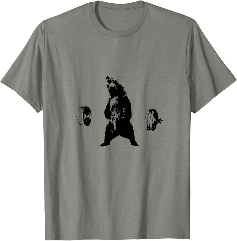 Lifting Motivation Bear Powerful Grizzly Bear Lifting Training T-Shirt T-Shirt - Olive Heather